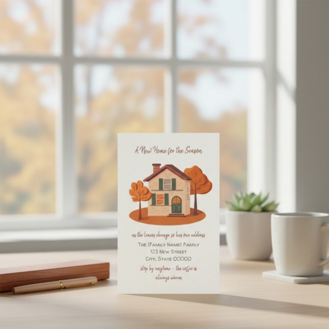 Autumn Moving Announcement Card Brevpapper (Skapare uppladdad)