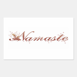Autumn Namaste Yoga Rektangulärt Klistermärke