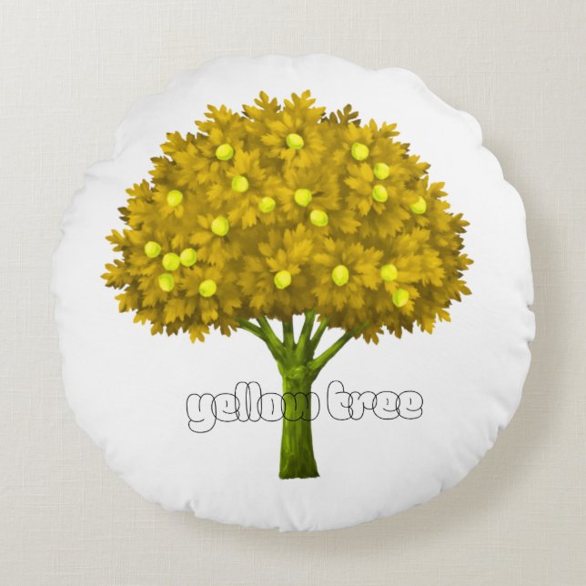 Autumn Nature Aesthetic Landscape Art Rund Kudde (Framsidan)