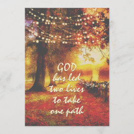 Autumn Nature Väg Fall Träd Christian Bröllop Inbjudningar