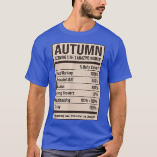 Autumn Nutrition Facts Name Nickname Alias Title F T Shirt