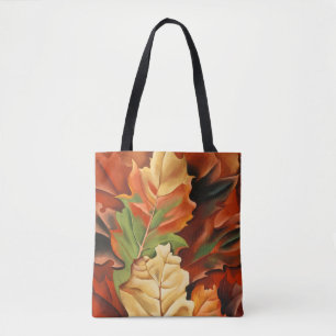Autumn oak löv abstrakt art Georgia O'Keeffe Ba Tygkasse