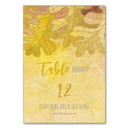 Autumn Oak Löv Bröllop Bordsnummer