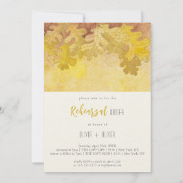 Autumn Oak Löv Rehearsal Middag Inbjudningar