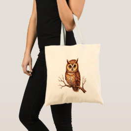 Autumn Owl And Leaves For Woman Tygkasse