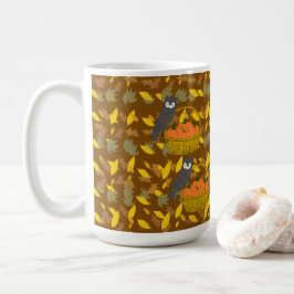 Autumn Owl Pumpkin Pattern Coffee Mug Gift Kaffemugg