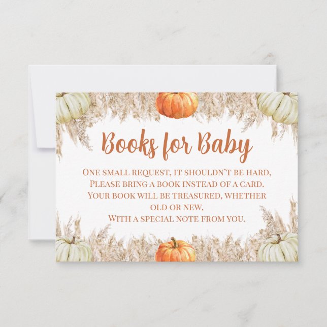 Autumn Pampas Grass Books for Baby Insert Tack Kort (Framsida)