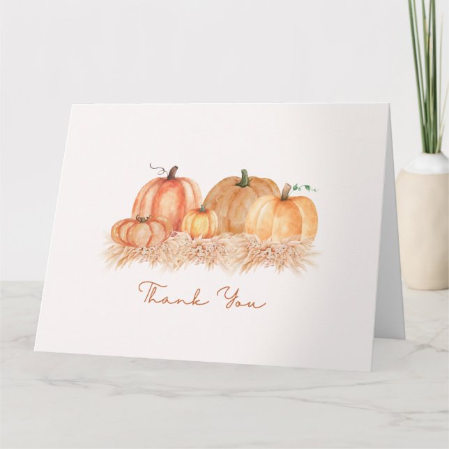 Autumn Pampas Grass Thank You Card | Neutral Boho Tack Kort (Framsida)