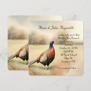 Autumn Pheasant Bröllop Vow Renewal Inbjudningar