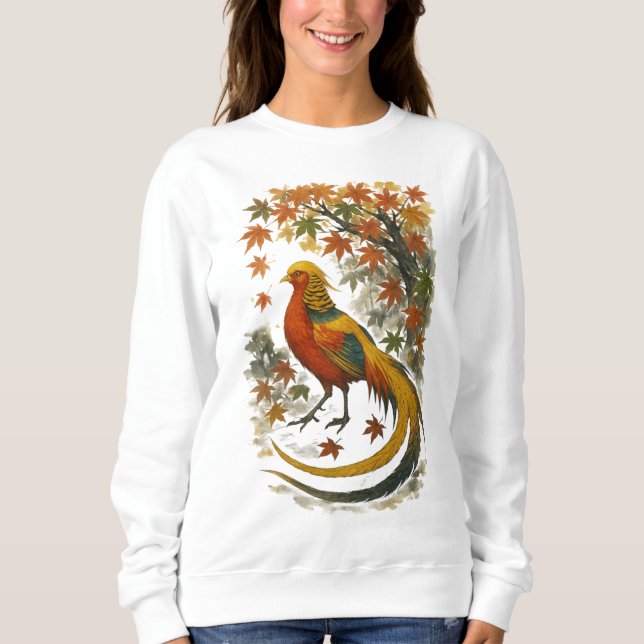 【Autumn Phoenix Bird Long Sleeve T-Shirt】 T Shirt (Framsida)