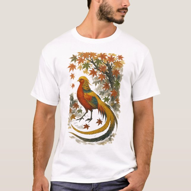 【Autumn Phoenix Japanese Art T-Shirt】 T Shirt (Framsida)