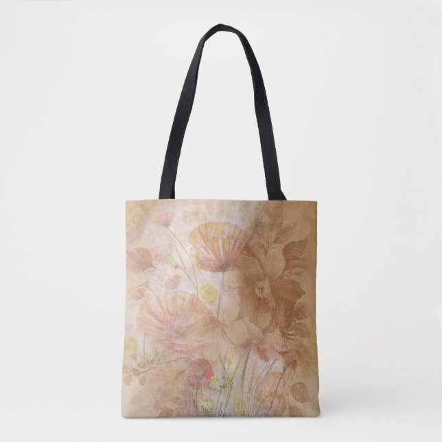 Autumn Poppy Tote Tygkasse (Framsida)