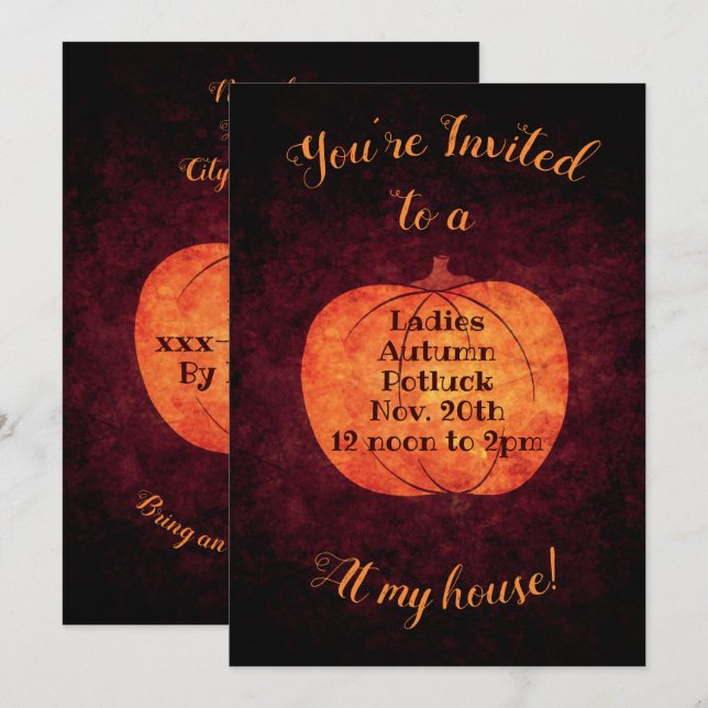 Autumn Potluck luncheon party Inbjudningar (Fram/baksida)