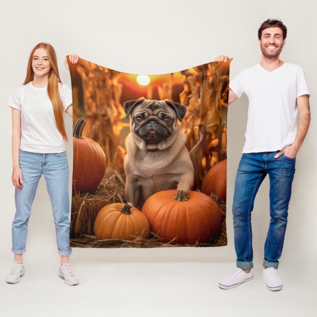 Autumn Pug Fleecefilt (På plats)