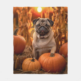 Autumn Pug Fleecefilt