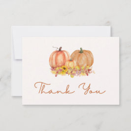 Autumn Pumpkin Baby Shower Thank You Card – Boho Tack Kort