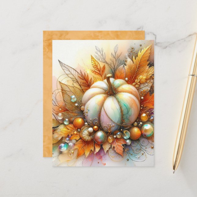 Autumn Pumpkin & Baubles Scrapbook Paper (Fram/Back In Situ)