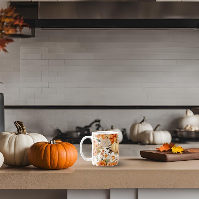 Autumn Pumpkin Bouquet Design Kaffemugg (Skapare uppladdad)