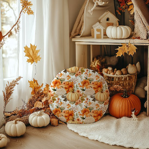 Autumn Pumpkin Bouquet Design Rund Kudde