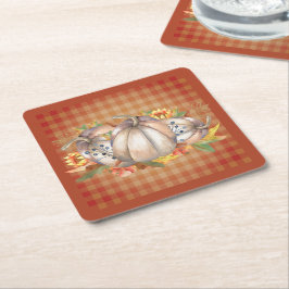 Autumn Pumpkin Bouquet Underlägg Papper Kvadrat
