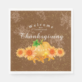 Autumn Pumpkin Brown Pappersservett