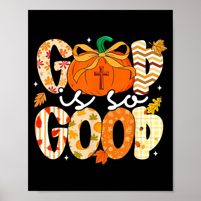 Autumn Pumpkin Christian Thanksgiving Faith God Is Poster (Framsidan)