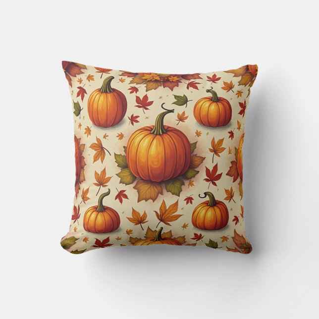 Autumn Pumpkin Cushion Kudde (Framsida)