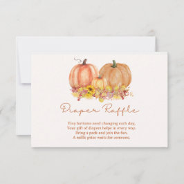 Autumn Pumpkin Diaper Raffle Card – Boho Fall Tack Kort