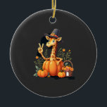 Autumn Pumpkin Fall Giraffe Thanksgiving Womens Me Julgransprydnad Keramik<br><div class="desc">Autumn Pumpkin Fall Giraffe Thanksgiving Womens Mens Kids Long Sleeve T-Shirt (2)</div>