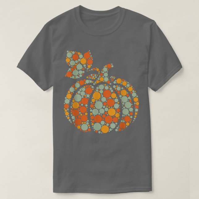 Autumn Pumpkin Fall Harvest Polka Dot Internationa T Shirt (Design framsida)