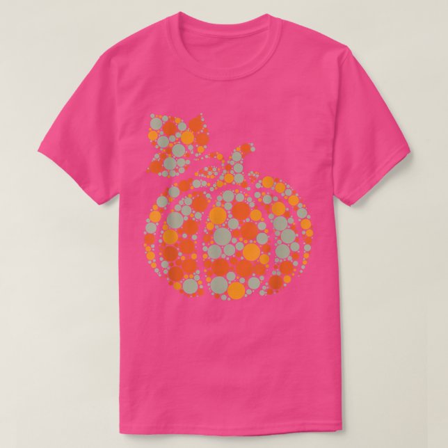 Autumn Pumpkin Fall Harvest Polka Dot Internationa T Shirt (Design framsida)