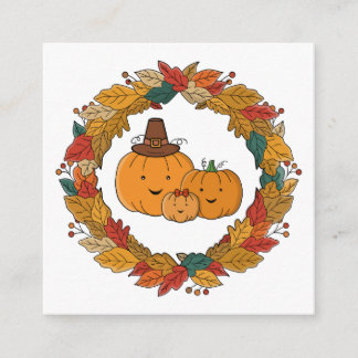 Autumn Pumpkin Family Wreath Tilläggskort