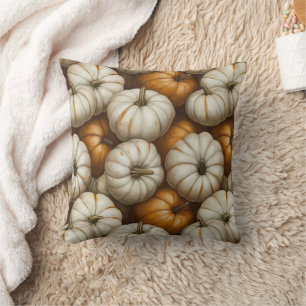 Autumn Pumpkin Harvest Mönster   Rustic Fall Kudde