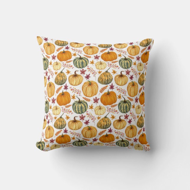 Autumn Pumpkin Harvest Rustic Farmhouse Home Decor Kudde (Framsida)