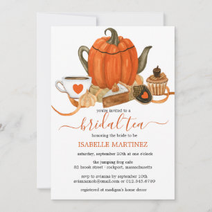 Autumn Pumpkin Möhippa Tea-inbjudan Inbjudningar