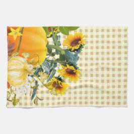 Autumn Pumpkin på Gingham Kökshandduk