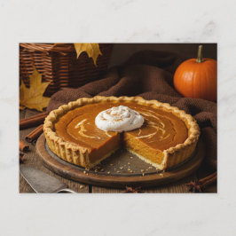 Autumn Pumpkin Pie Postcard Helg Vykort