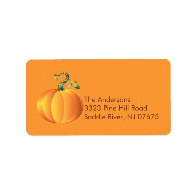 Autumn Pumpkin Return-adressetikett Adressetikett (Framsidan)