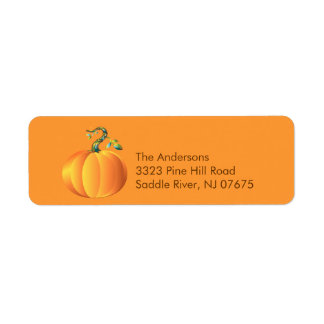 Autumn Pumpkin Return-adressetikett Returadress Etikett