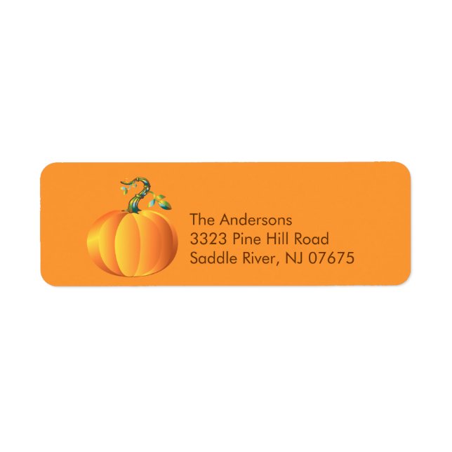 Autumn Pumpkin Return-adressetikett Returadress Etikett (Framsidan)