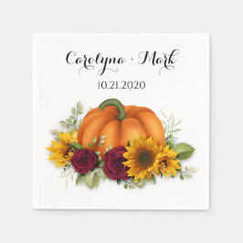 Autumn Pumpkin Rustic Bröllop Napkins Pappersservett