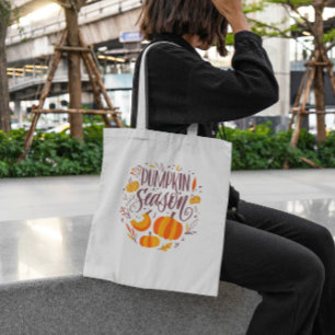 Autumn Pumpkin Season Citat Tote Bag Tygkasse