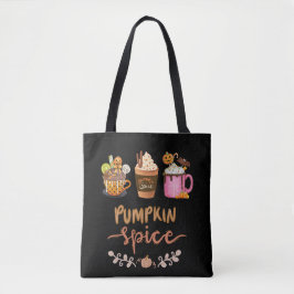 Autumn Pumpkin Spice Coffee Halloween Tote Bag Tygkasse