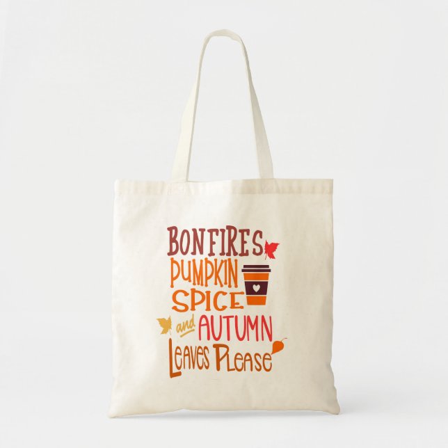 Autumn Pumpkin Spice Tote Bag Tygkasse (Framsidan)