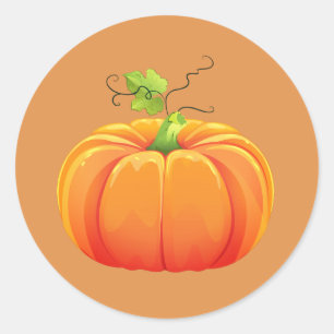 Autumn Pumpkin Stickers Runt Klistermärke