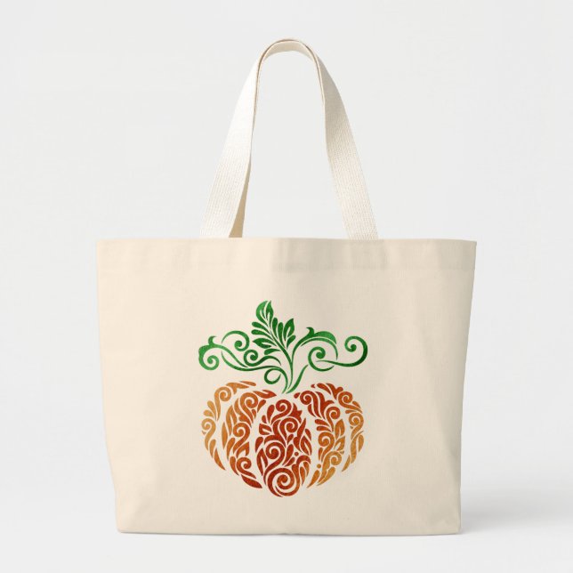 Autumn Pumpkin Swirl Jumbo Tygkasse (Framsidan)