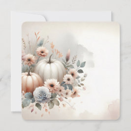 Autumn Pumpkins and Florals Fall Background Inbjudningar