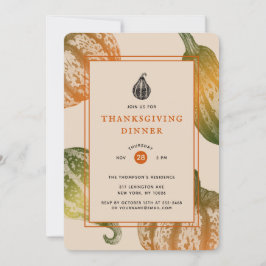 Autumn Pumpkins Bläck Stipple Teckning Inbjudningar