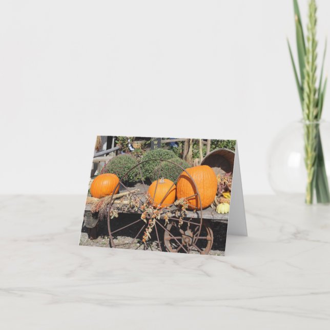Autumn Pumpkins Note Note Card Kort (Framsida)