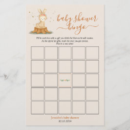 Autumn rabbit Baby Shower Harvest Bingo Game